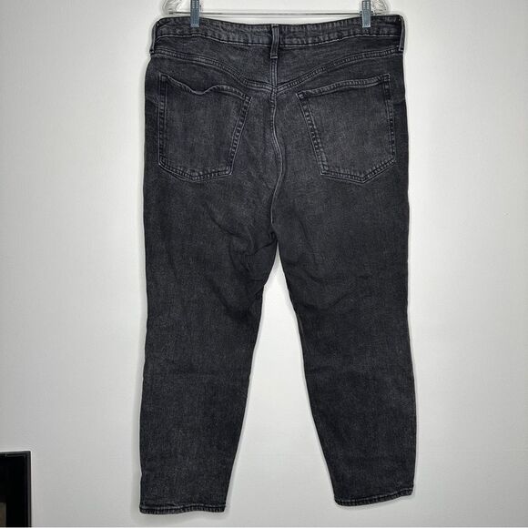 Old Navy O.G Straight Black Acid wash Distressed Mom Jean - Picture 8 of 8